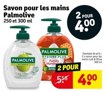 Promoties Savon pour les mains lait + olive - Palmolive - Geldig van 09/04/2024 tot 21/04/2024 bij Kruidvat