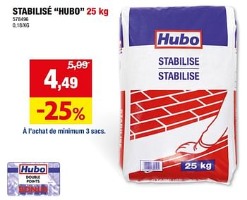 Promoties Stabilisé hubo - Huismerk - Hubo  - Geldig van 10/04/2024 tot 21/04/2024 bij Hubo