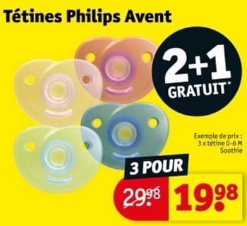 Promoties Tétine 0-6 m soothie - Philips - Geldig van 09/04/2024 tot 21/04/2024 bij Kruidvat