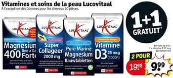 Promotions Vitamine d 25 mcg 120 comprimés - Lucovitaal - Valide de 09/04/2024 à 21/04/2024 chez Kruidvat