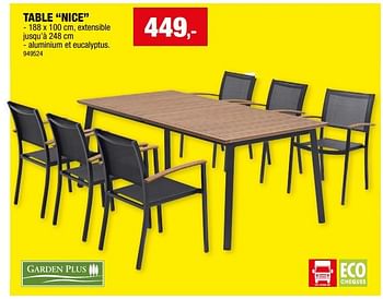 Promoties Table nice - Garden Plus  - Geldig van 10/04/2024 tot 21/04/2024 bij Hubo