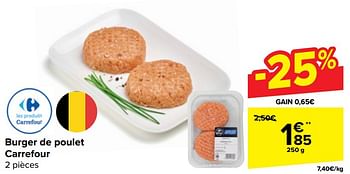 Promotions Burger de poulet carrefour - Produit maison - Carrefour  - Valide de 10/04/2024 à 22/04/2024 chez Carrefour