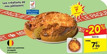 Promoties Cake aux pommes jonagold - Huismerk - Carrefour  - Geldig van 10/04/2024 tot 22/04/2024 bij Carrefour