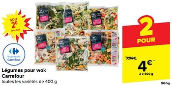 Promotions Légumes pour wok carrefour - Produit maison - Carrefour  - Valide de 10/04/2024 à 22/04/2024 chez Carrefour