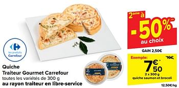 Promoties Quiche saumon et brocoli - Huismerk - Carrefour  - Geldig van 10/04/2024 tot 22/04/2024 bij Carrefour