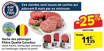 Promoties Vache des pâturages filière qualité carrefour - Huismerk - Carrefour  - Geldig van 10/04/2024 tot 22/04/2024 bij Carrefour