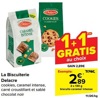 Promotions Biscuits caramel intense - Delacre - Valide de 10/04/2024 à 22/04/2024 chez Carrefour