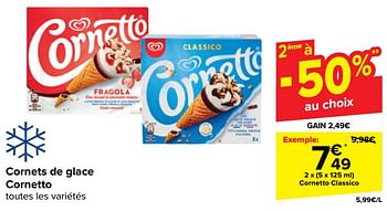 Promotions Cornetto classico - Ola - Valide de 10/04/2024 à 22/04/2024 chez Carrefour