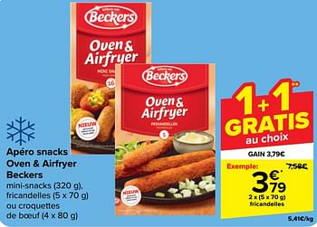Promoties Apéro snacks oven + airfryer beckers - Beckers - Geldig van 10/04/2024 tot 22/04/2024 bij Carrefour
