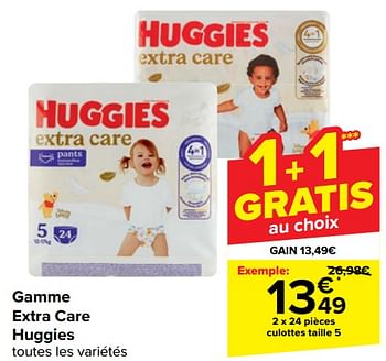 Promotions Culottes taille 5 - Huggies - Valide de 10/04/2024 à 22/04/2024 chez Carrefour