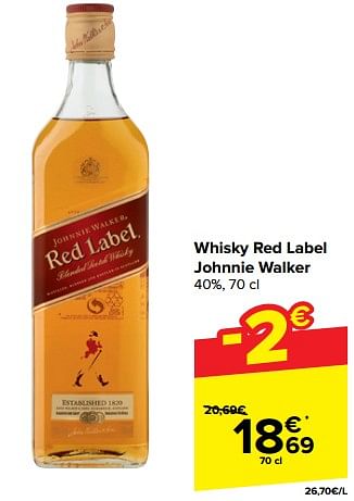 Promoties Whisky red label johnnie walker - Johnnie Walker - Geldig van 10/04/2024 tot 22/04/2024 bij Carrefour