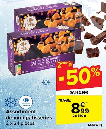Promoties Assortiment de mini-pâtisseries - Huismerk - Carrefour  - Geldig van 10/04/2024 tot 22/04/2024 bij Carrefour