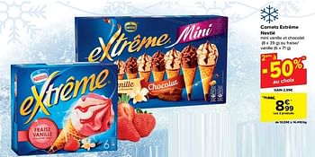 Promoties Cornets extrême nestlé - Nestlé - Geldig van 10/04/2024 tot 22/04/2024 bij Carrefour