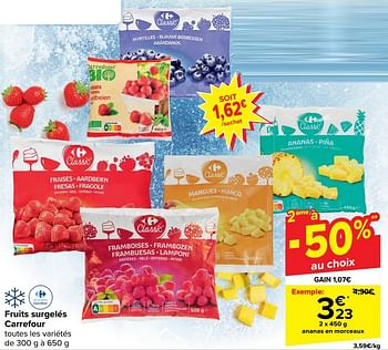 Promoties Fruits surgelés carrefour - Huismerk - Carrefour  - Geldig van 10/04/2024 tot 22/04/2024 bij Carrefour