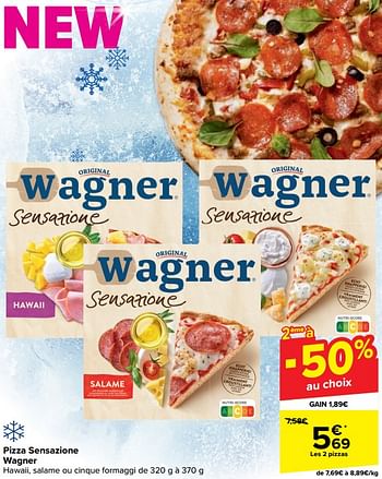 Promotions Pizza sensazione wagner - Original Wagner - Valide de 10/04/2024 à 22/04/2024 chez Carrefour