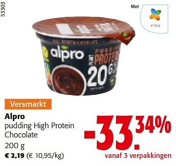 Promoties Alpro pudding high protein chocolate - Alpro - Geldig van 10/04/2024 tot 23/04/2024 bij Colruyt
