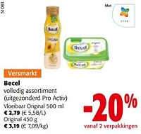 Promoties Becel volledig assortiment - Becel - Geldig van 10/04/2024 tot 23/04/2024 bij Colruyt
