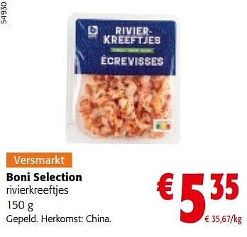 Promotions Boni selection rivierkreeftjes - Boni - Valide de 10/04/2024 à 23/04/2024 chez Colruyt