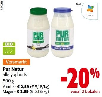 Promotions Pur natur alle yoghurts - Pur Natur - Valide de 10/04/2024 à 23/04/2024 chez Colruyt