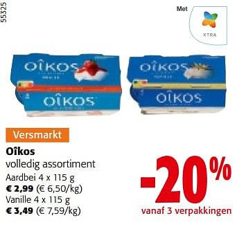 Promoties Oîkos volledig assortiment - Oikos - Geldig van 10/04/2024 tot 23/04/2024 bij Colruyt