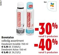 Promoties Borotalco volledig assortiment - Borotalco - Geldig van 10/04/2024 tot 23/04/2024 bij Colruyt