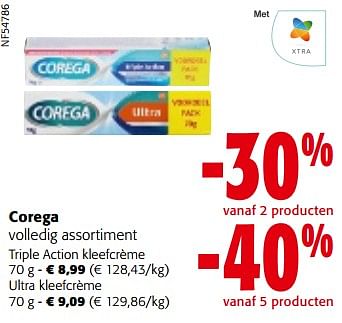 Promotions Corega volledig assortiment - Corega - Valide de 10/04/2024 à 23/04/2024 chez Colruyt