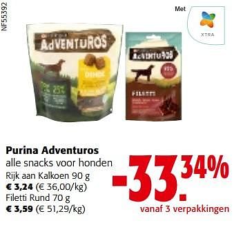 Promotions Purina adventuros alle snacks voor honden - Purina - Valide de 10/04/2024 à 23/04/2024 chez Colruyt
