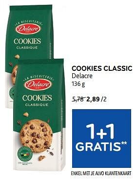 Promotions Cookies classic delacre 1+1 gratis - Delacre - Valide de 10/04/2024 à 23/04/2024 chez Alvo