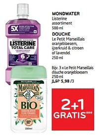 Mondwater listerine + douche le petit marseillais 2+1 gratis-Le Petit Marseillais