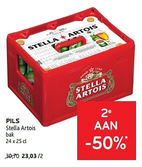 Promotions Pils stella artois 2e aan -50% - Stella Artois - Valide de 10/04/2024 à 23/04/2024 chez Alvo