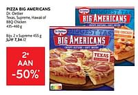 Promoties Pizza big americans dr. oetker 2e aan -50% - Dr. Oetker - Geldig van 10/04/2024 tot 23/04/2024 bij Alvo