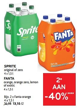 Promotions Sprite + fanta 2e aan -40% - Produit maison - Alvo - Valide de 10/04/2024 à 23/04/2024 chez Alvo