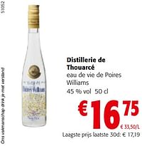 Distillerie de thouarcé eau de vie de poires williams-Distillerie de Thouarcé