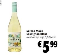 Serena mode sauvignon blanc alcoholvrije wijn-Witte wijnen