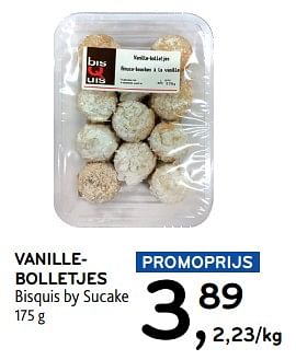 Promotions Vanillebolletjes bisquis by sucake - Sucake - Valide de 10/04/2024 à 23/04/2024 chez Alvo