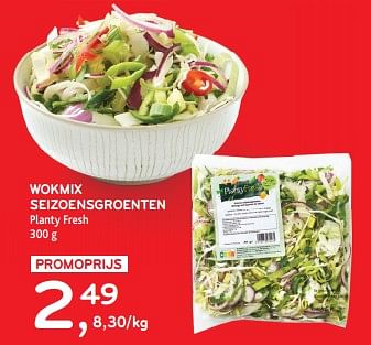 Promoties Wokmix seizoensgroenten planty fresh - Huismerk - Alvo - Geldig van 10/04/2024 tot 16/04/2024 bij Alvo