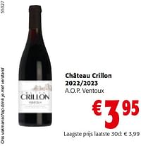 Château crillon 2022-2023 a.o.p. ventoux-Rode wijnen