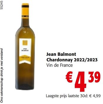 Promotions Jean balmont chardonnay 2022-2023 - Vins blancs - Valide de 10/04/2024 à 23/04/2024 chez Colruyt