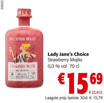 Promoties Lady jane’s choice strawberry mojito - Lady Jane's - Geldig van 10/04/2024 tot 23/04/2024 bij Colruyt