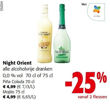 Promoties Night orient alle alcoholvrije dranken - Night orient - Geldig van 10/04/2024 tot 23/04/2024 bij Colruyt