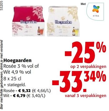 Promotions Hoegaarden rosée of wit - Hoegaarden - Valide de 10/04/2024 à 23/04/2024 chez Colruyt