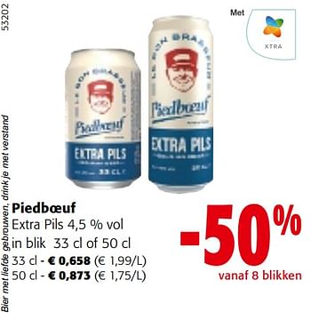 Promoties Piedboeuf extra pils - Piedbœuf - Geldig van 10/04/2024 tot 23/04/2024 bij Colruyt