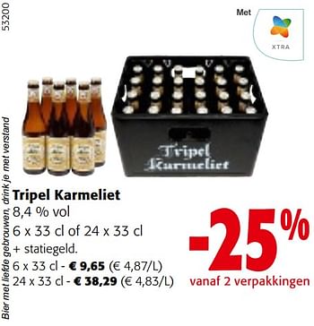 Promotions Tripel karmeliet - TRipel Karmeliet - Valide de 10/04/2024 à 23/04/2024 chez Colruyt