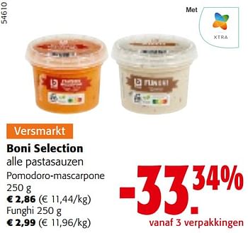 Promotions Boni selection alle pastasauzen - Boni - Valide de 10/04/2024 à 23/04/2024 chez Colruyt
