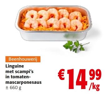 Promotions Linguine met scampi’s in tomatenmascarponesaus - Produit maison - Colruyt - Valide de 10/04/2024 à 23/04/2024 chez Colruyt