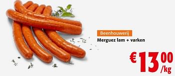 Promoties Merguez lam + varken - Huismerk - Colruyt - Geldig van 10/04/2024 tot 23/04/2024 bij Colruyt