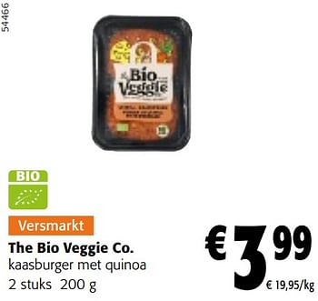 Promotions The bio veggie co. kaasburger met quinoa - The Bio Veggie Company - Valide de 10/04/2024 à 23/04/2024 chez Colruyt