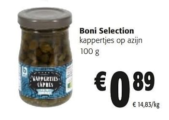 Promotions Boni selection kappertjes op azijn - Boni - Valide de 10/04/2024 à 23/04/2024 chez Colruyt