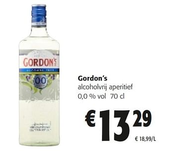 Promotions Gordon’s alcoholvrij aperitief - Gordon's - Valide de 10/04/2024 à 23/04/2024 chez Colruyt
