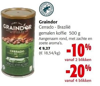 Promotions Graindor cerrado - brazilië gemalen koffie - Graindor - Valide de 10/04/2024 à 23/04/2024 chez Colruyt